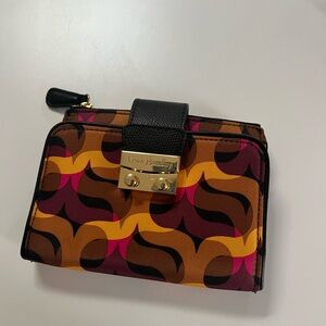 Vera Bradley Black and Orange Patterned Wallet